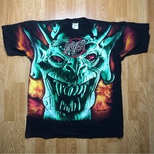 SLAYER Root of All Evil Official 1996 XL Shirt All-Over Print Winterland RARE